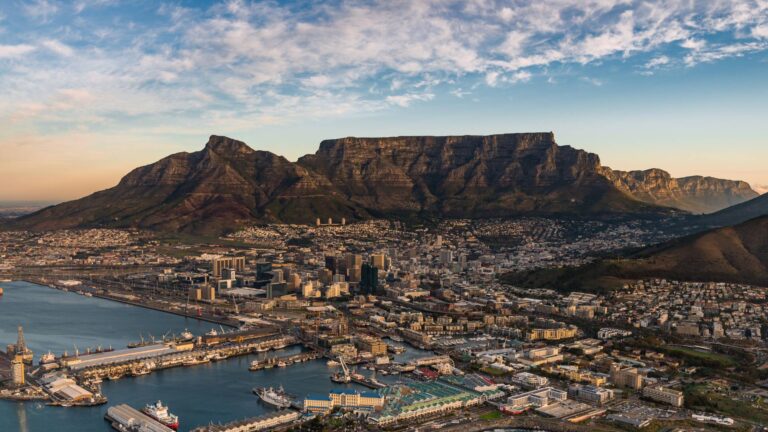 Best of Cape Town and Cape Point safari package featuring Table Mountain and Cape Town aerial view